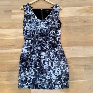 Black and white floral patterned dress